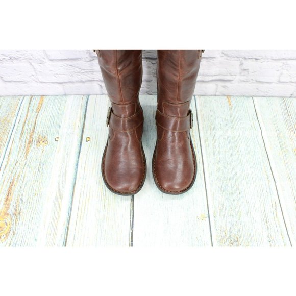 BOC Virginia Brown Leather Pull On Side Zipper Tall Riding Boots Size 7.5 M - Picture 5 of 9